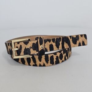 Kate Spade Leopard Print Leather Belt Size M Brown NWT